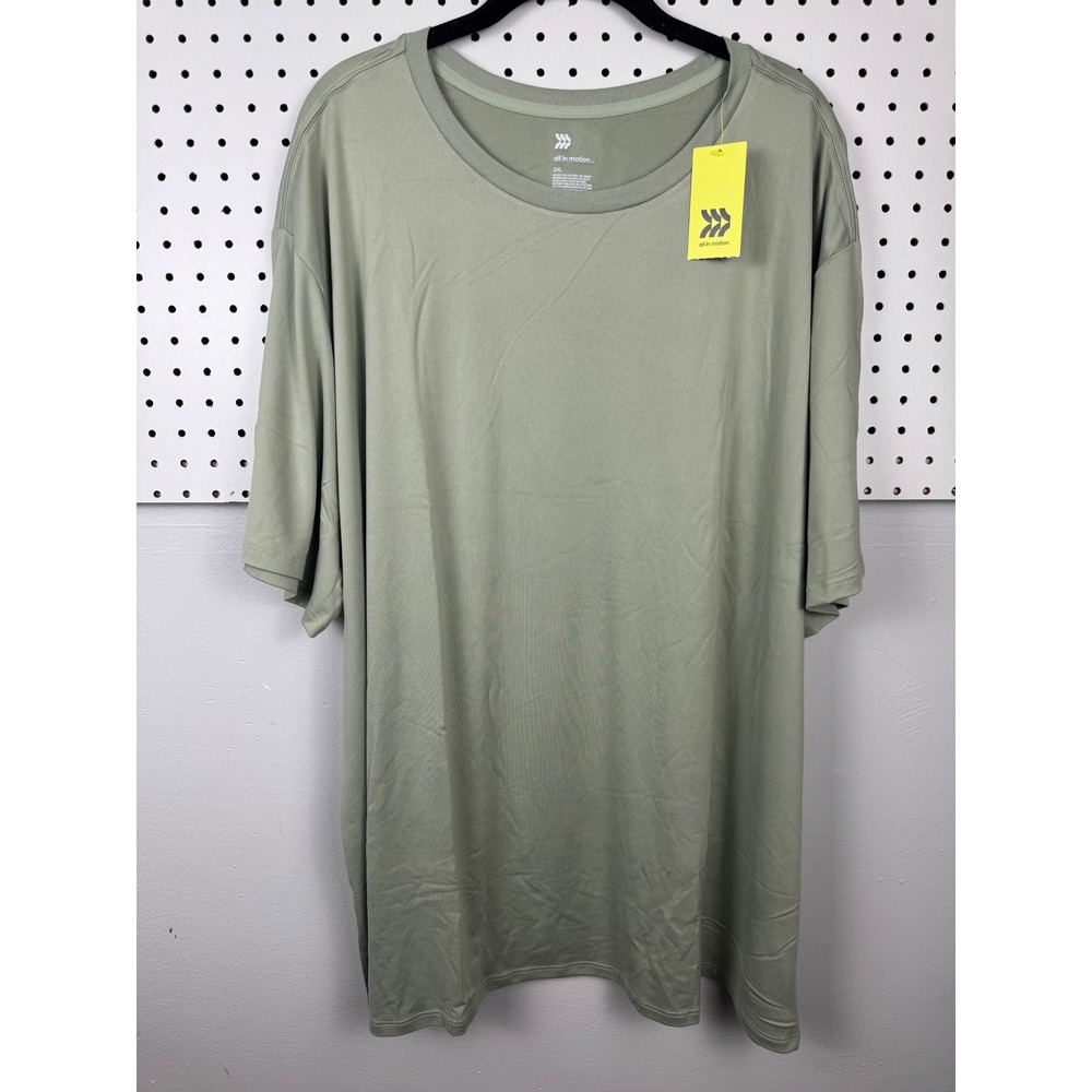 All in Motion Mens SS Relaxed Tee Light Olive Green 2XL New NWT F3067-Q4/24